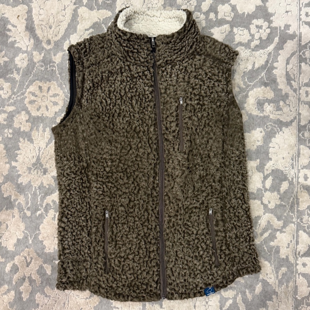Properly Tied Women’s Brown Sherpa Fleece Vest Size XL